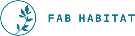 The logo for Fab Habitat includes a minimalist illustration of a branch within a circle placed to the left of the company name, which is displayed in capital letters.